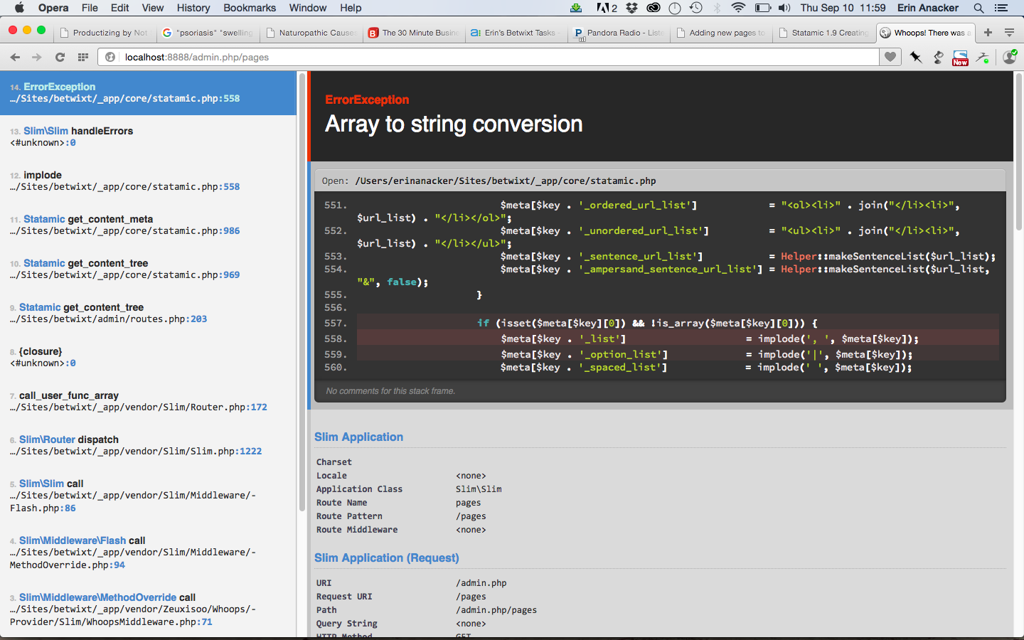 Errorexception Array To String Conversion Statamic Forum
